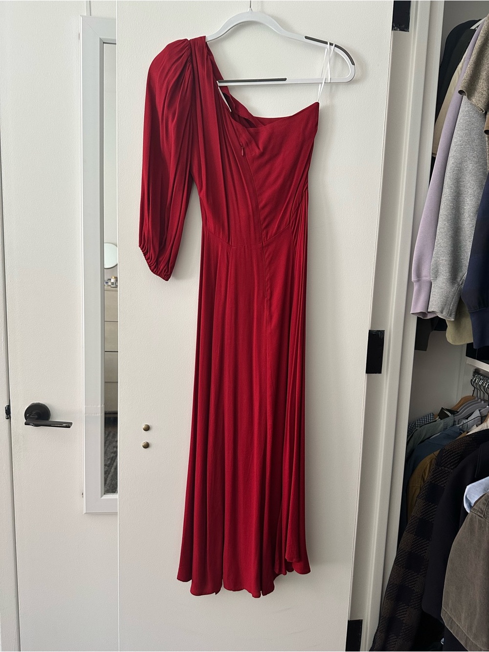 Reformation Lawrence One-Shoulder Red Midi Dress - Picture 3 of 5